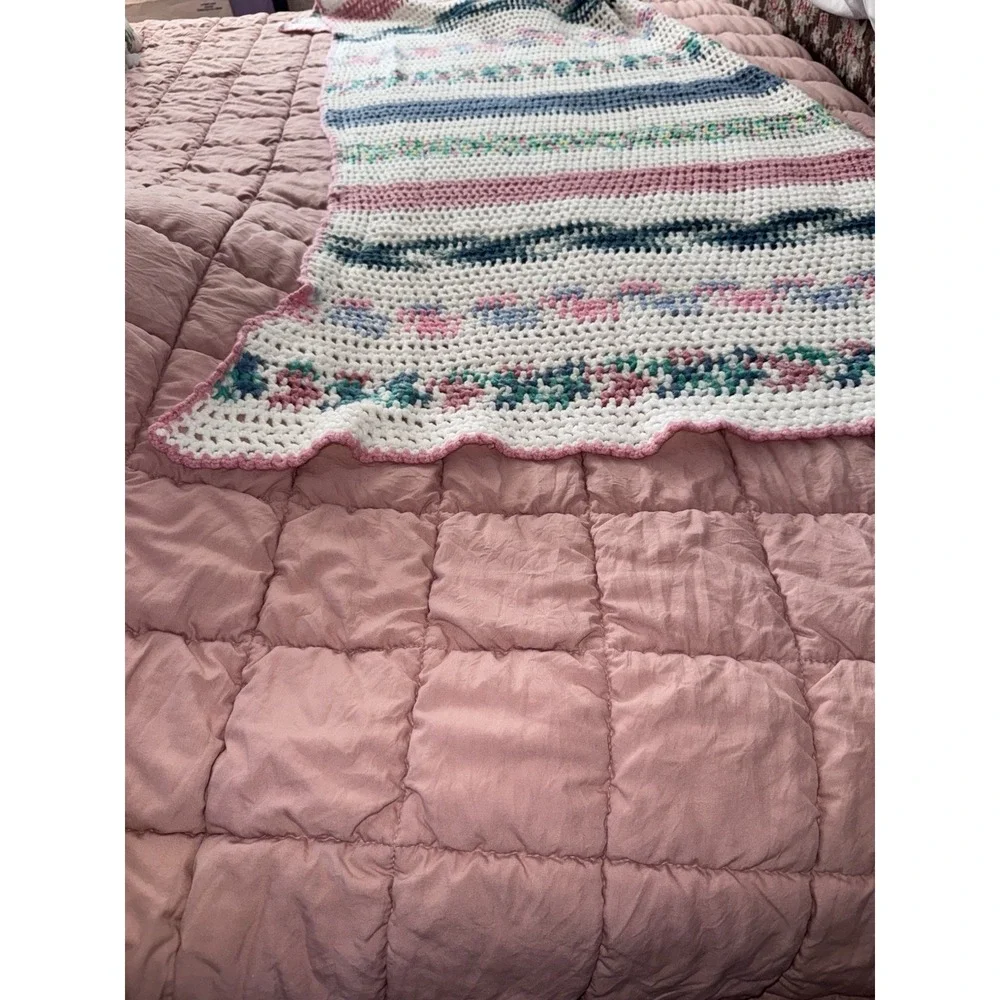 Handmade Crocheted Baby Afghan Or Shoulder Shawl